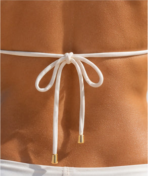 Ipanema Hoop Bikini Top in cream shimmer, back view