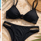 Ipanema Side Straps V Bikini Pant in black, flat lay