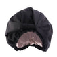 LUXURY BLACK SATIN SLEEPING CAP