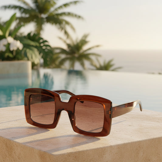 OVERSIZED SQUARE SUNGLASSES IN TORTOISE SHELL