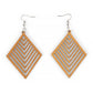 DIAMOND WOODEN GEOMETRIC EARRINGS