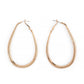 GOLD PLATED LONG OVAL DROP EARRINGS