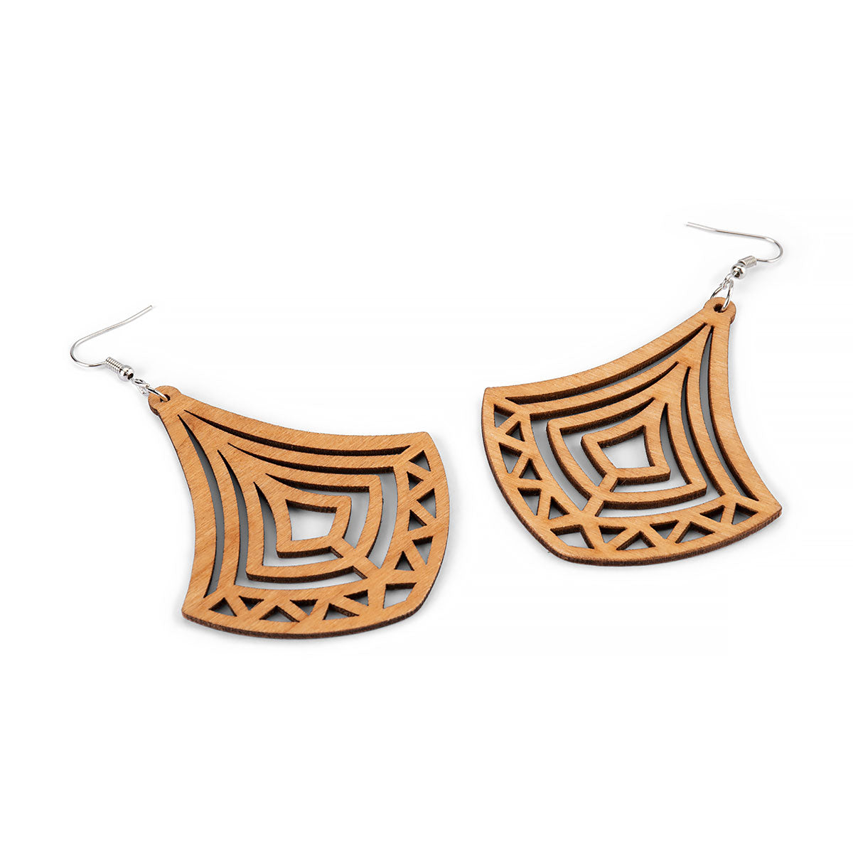 TEAR DROP WOODEN GEOMETRIC EARRINGS