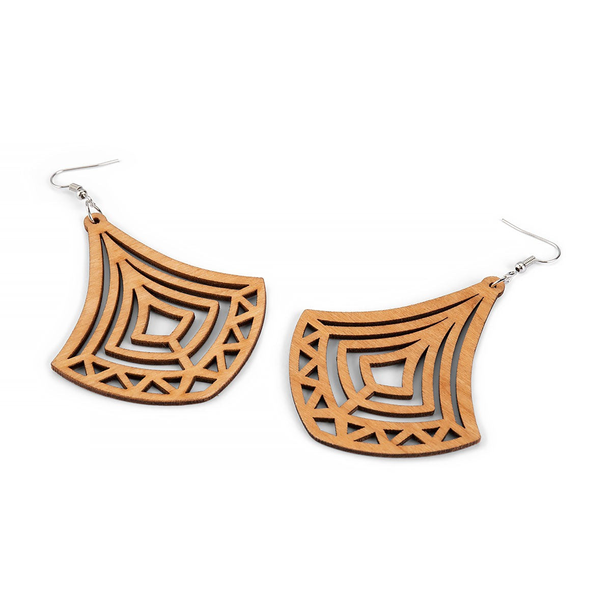 TEAR DROP WOODEN GEOMETRIC EARRINGS